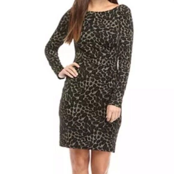 Peruvian Connection floral dress sz Small BoxP brown and black long sleeve - Picture 7 of 7